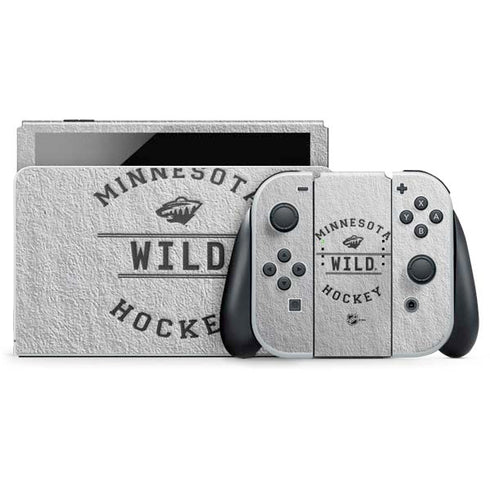 NHL Minnesota Wild Black Text Nintendo Switch OLED (2021) Skin