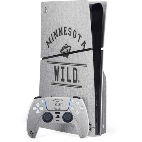 NHL Minnesota Wild Black Text PS5 Slim Disk Bundle Skin