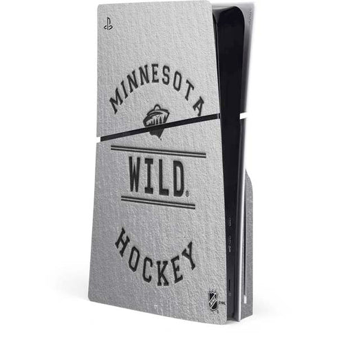 NHL Minnesota Wild Black Text PS5 Slim Disk Console Skin