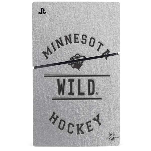 NHL Minnesota Wild Black Text PS5 Slim Disk Console Skin