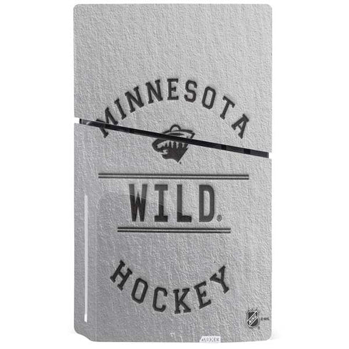 NHL Minnesota Wild Black Text PS5 Slim Disk Console Skin
