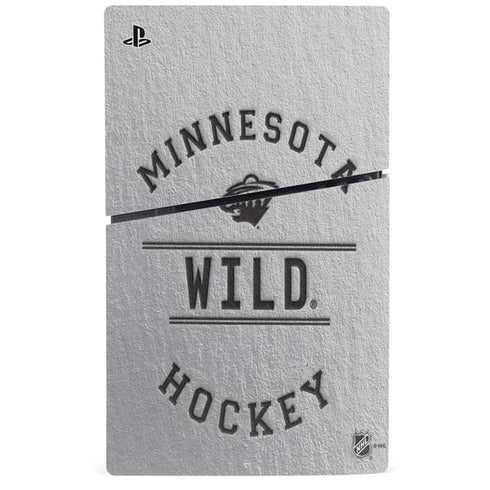 NHL Minnesota Wild Black Text PS5 Slim Digital Edition Console Skin