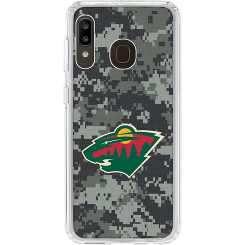NHL Minnesota Wild Camo Galaxy A20 Clear Case