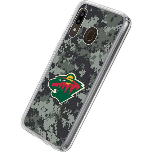 NHL Minnesota Wild Camo Galaxy A20 Clear Case