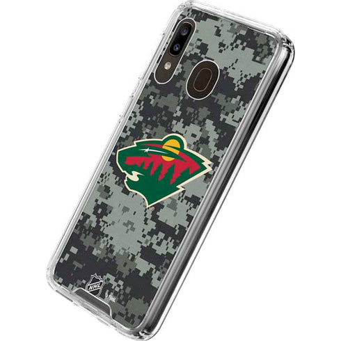 NHL Minnesota Wild Camo Galaxy A30 Clear Case