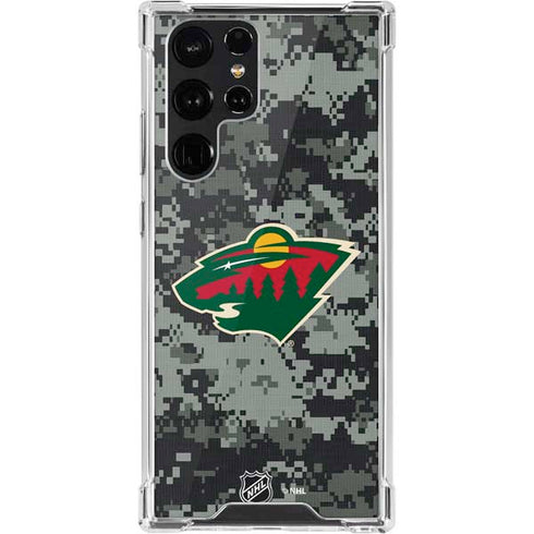 NHL Minnesota Wild Camo Galaxy S22 Ultra Clear Case