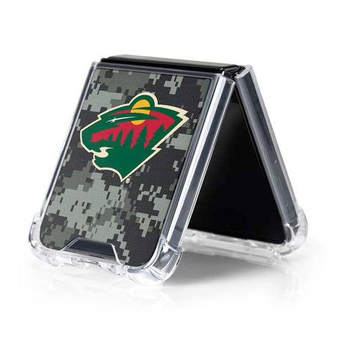NHL Minnesota Wild Camo Galaxy Z Flip5 5G Clear Case