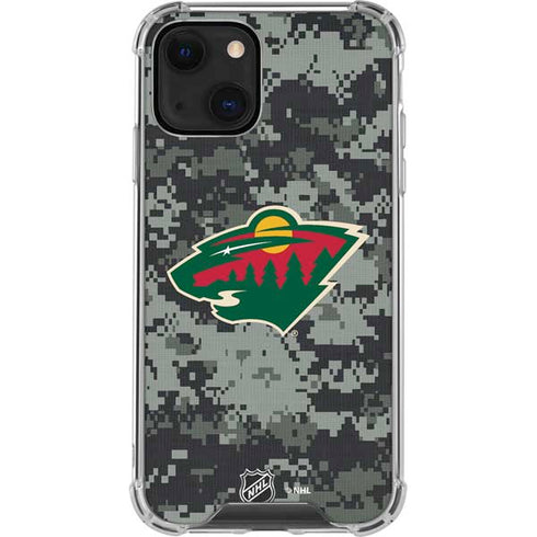 NHL Minnesota Wild Camo iPhone 13 Mini Clear Case