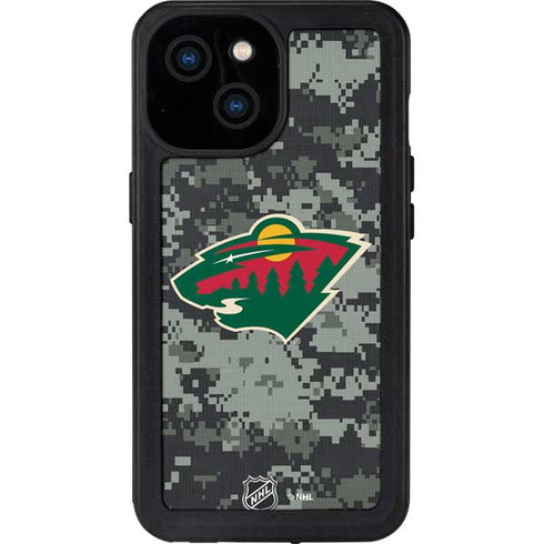 NHL Minnesota Wild Camo iPhone 13 Mini Waterproof Case