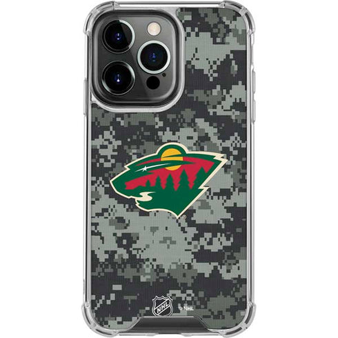 NHL Minnesota Wild Camo iPhone 13 Pro Clear Case