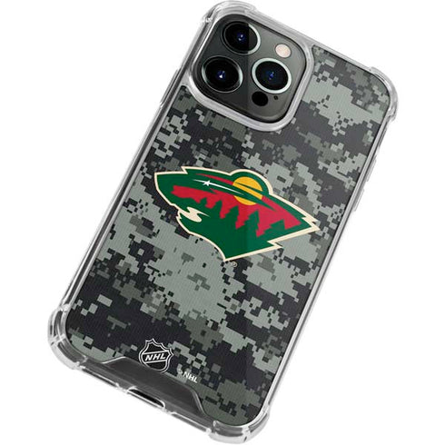 NHL Minnesota Wild Camo iPhone 13 Pro Clear Case