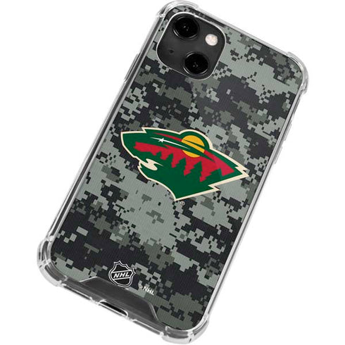 NHL Minnesota Wild Camo iPhone 14 Clear Case
