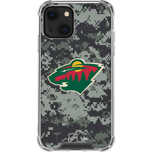 NHL Minnesota Wild Camo iPhone 14 Plus Clear Case