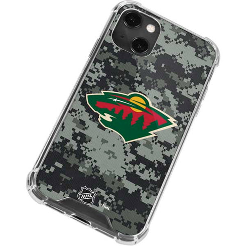 NHL Minnesota Wild Camo iPhone 14 Plus Clear Case