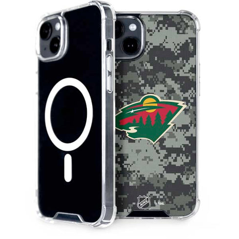 NHL Minnesota Wild Camo iPhone 15 Plus MagSafe Case