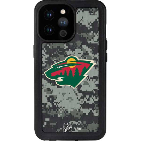 NHL Minnesota Wild Camo iPhone 14 Pro Max Waterproof Case
