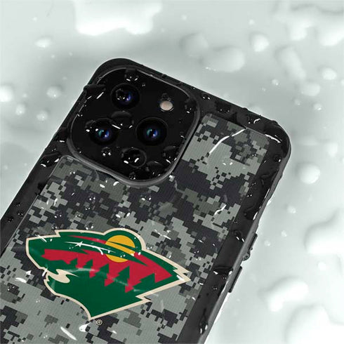 NHL Minnesota Wild Camo iPhone 14 Pro Max Waterproof Case