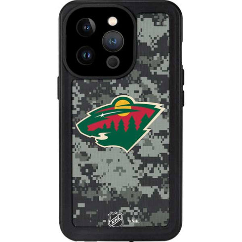 NHL Minnesota Wild Camo iPhone 14 Pro Waterproof Case