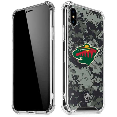 NHL Minnesota Wild Camo iPhone XS Max Clear Case