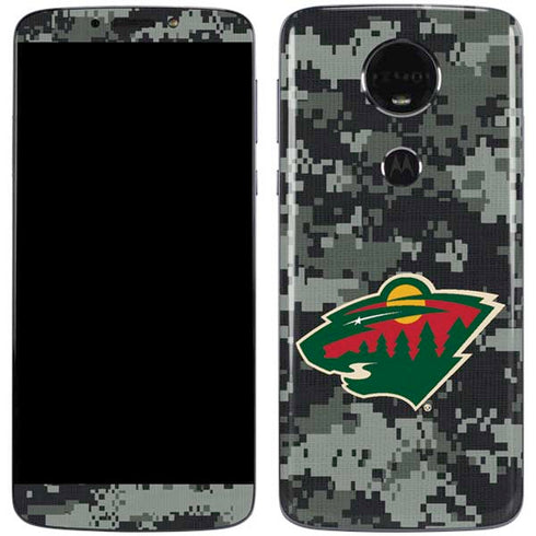 NHL Minnesota Wild Camo Moto E5 Plus Skin