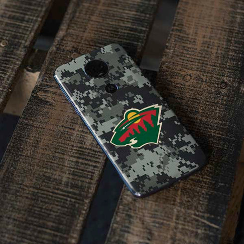 NHL Minnesota Wild Camo Moto E5 Plus Skin