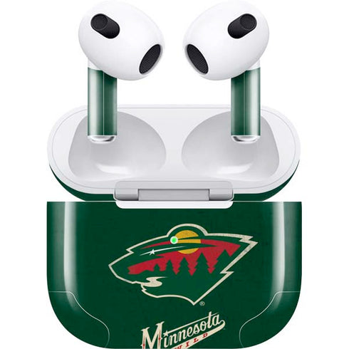 NHL Minnesota Wild Distressed Apple AirPods (3rd Gen 2021) Skin