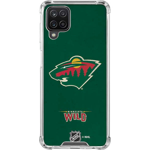 NHL Minnesota Wild Distressed Galaxy A12 Clear Case