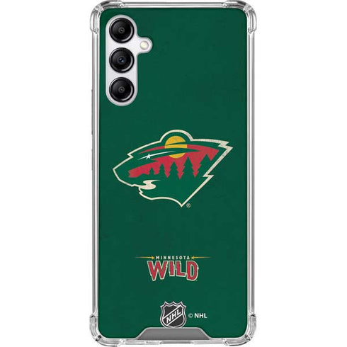 NHL Minnesota Wild Distressed Galaxy A14 5G Clear Case