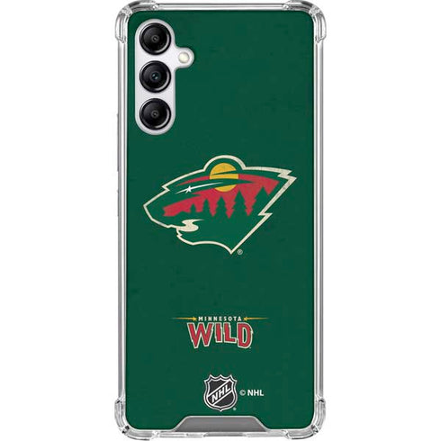 NHL Minnesota Wild Distressed Galaxy A15 5G Clear Case