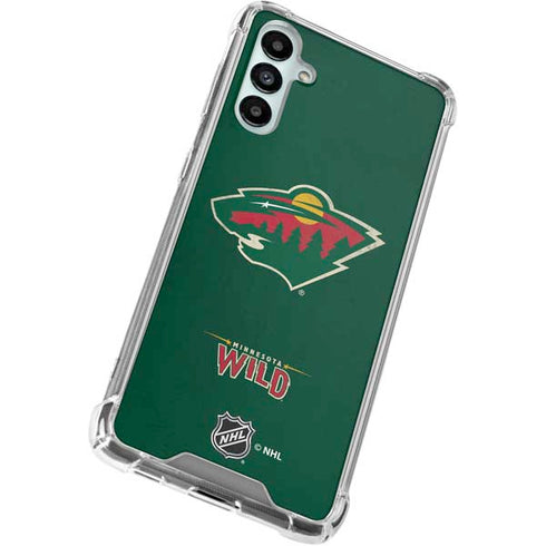 NHL Minnesota Wild Distressed Galaxy A15 5G Clear Case