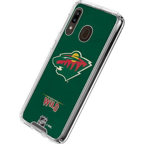 NHL Minnesota Wild Distressed Galaxy A30 Clear Case