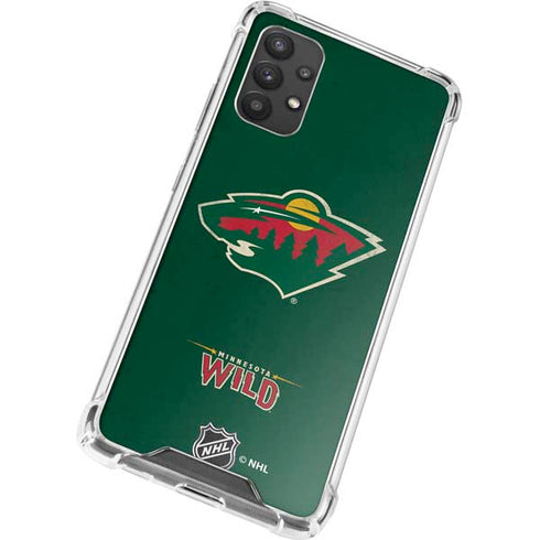 NHL Minnesota Wild Distressed Galaxy A32 5G Clear Case