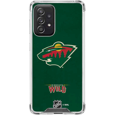 NHL Minnesota Wild Distressed Galaxy A52 5G Clear Case