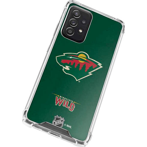 NHL Minnesota Wild Distressed Galaxy A52 5G Clear Case