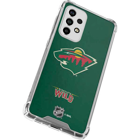 NHL Minnesota Wild Distressed Galaxy A53 5G Clear Case