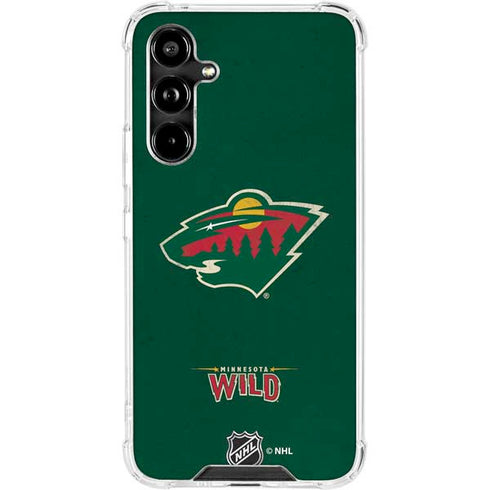 NHL Minnesota Wild Distressed Galaxy A54 5G Clear Case