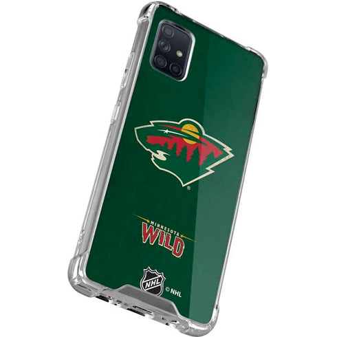 NHL Minnesota Wild Distressed Galaxy A71 5G Clear Case