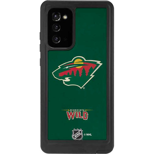 NHL Minnesota Wild Distressed Galaxy Note20 5G Waterproof Case