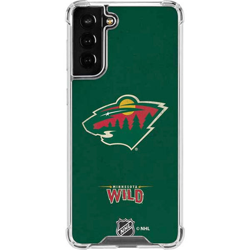 NHL Minnesota Wild Distressed Galaxy S21 FE Clear Case