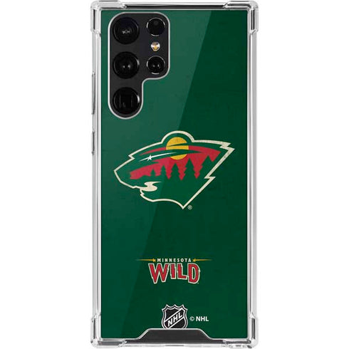 NHL Minnesota Wild Distressed Galaxy S22 Ultra Clear Case