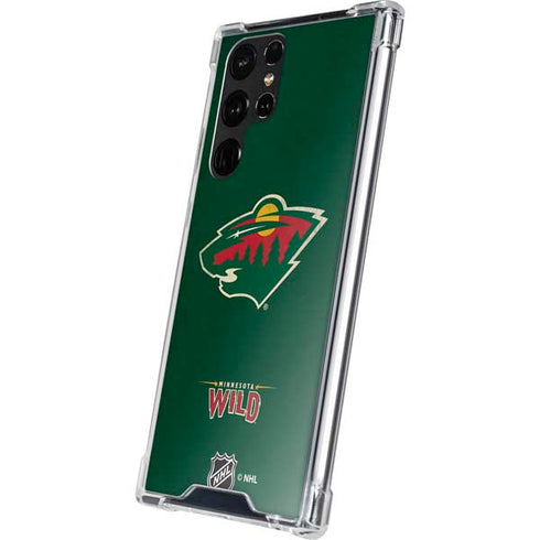 NHL Minnesota Wild Distressed Galaxy S22 Ultra Clear Case