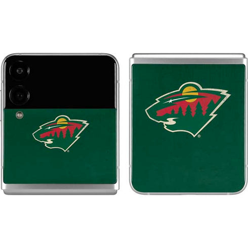 NHL Minnesota Wild Distressed Galaxy Z Flip4 5G Skin