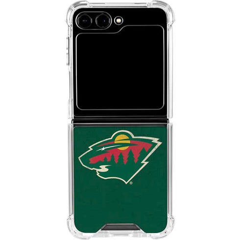 NHL Minnesota Wild Distressed Galaxy Z Flip5 5G Clear Case