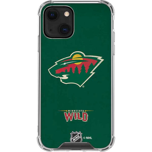 NHL Minnesota Wild Distressed iPhone 13 Clear Case