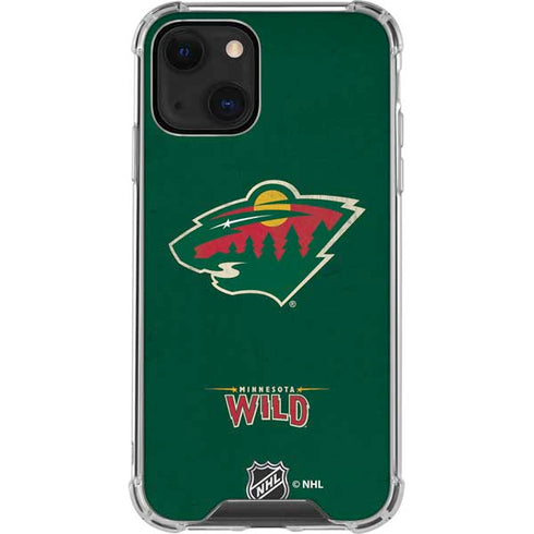NHL Minnesota Wild Distressed iPhone 13 Mini Clear Case