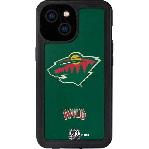 NHL Minnesota Wild Distressed iPhone 13 Mini Waterproof Case