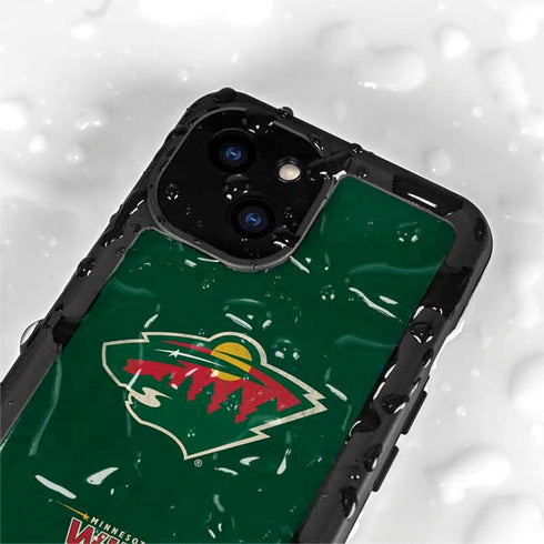 NHL Minnesota Wild Distressed iPhone 13 Mini Waterproof Case