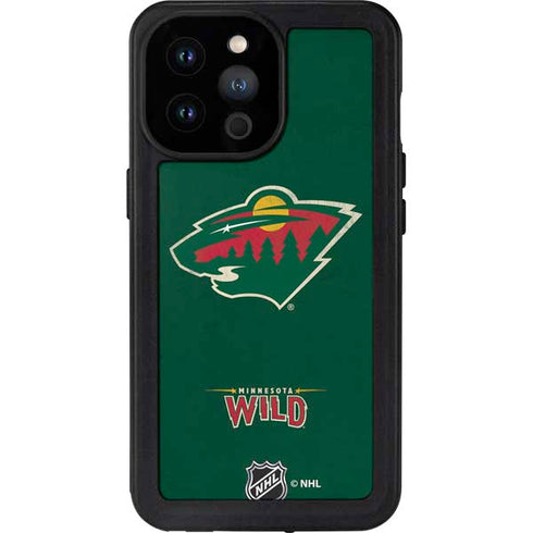 NHL Minnesota Wild Distressed iPhone 14 Pro Max Waterproof Case
