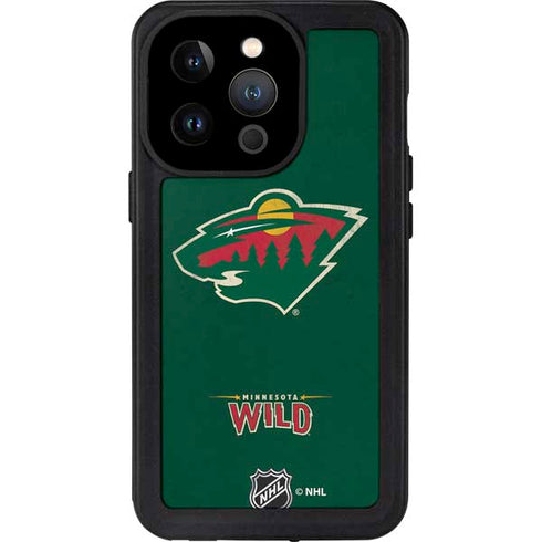 NHL Minnesota Wild Distressed iPhone 14 Pro Waterproof Case
