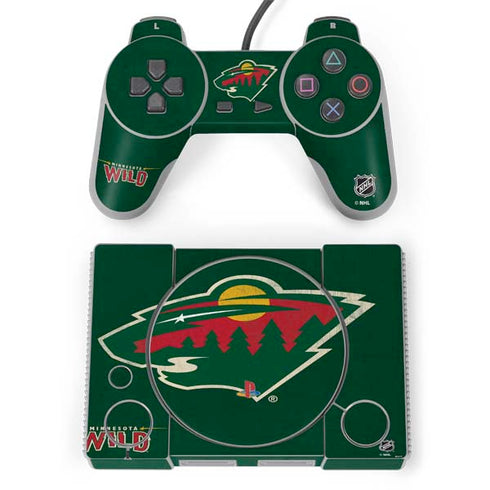 NHL Minnesota Wild Distressed PlayStation Classic Bundle Skin